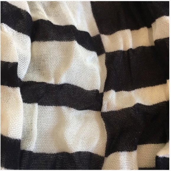 kate spade black white stripe reversible scarf nwo - Picture 4 of 5
